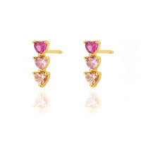 Anting-anting hati kecil mini lucu imut berlapis emas tren mode baru untuk wanita