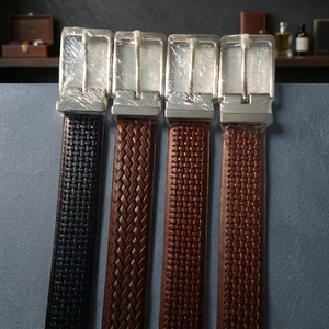 Wholesale Vintage Cow Hide Leather Belts Steel Square Pin Heat-Transfer Printed Solid Eco-Friendly Lightweight Waterproof Heavy - Product Image 1