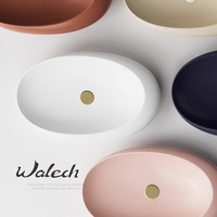 Walech Modernes Design Matt Farbe Porzellan Lavabo Waschbecken Handwäsche Tischplatte Kunst Schwarz Badezimmer Waschbecken Keramik Arbeits platte