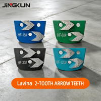 Segment de meulage diamanté Lavina 2 Tooth Arrow Teeth HF 16 #   30 #   60 #   120 #   Outil de meulage de sol en béton pour machine de meulage Lavina
