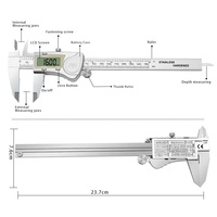 IP54 pied à coulisse acier inoxydable pieds à coulisse numérique étanche Vernier calibre outils de mesure jauge d'épaisseur règle de profondeur