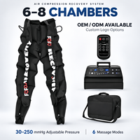 Masseur de compression des jambes à 6 chambres, système de récupération par compression d'air avec pantalon, télécommande et sac de voyage pour athlètes OEM ODM