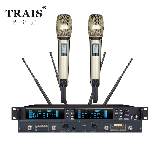 Wireless Mic System for Stage Clear Sound True Diversity Performance Singing Microphone