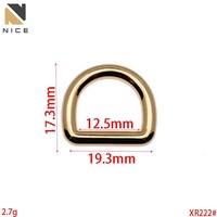 Stok tersedia paduan seng setengah lingkaran D cincin gesper DIY tas tangan aksesoris kualitas baik logam berbentuk D menghubungkan cincin gesper