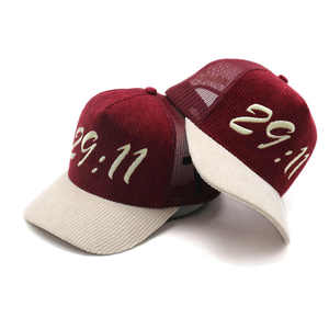 Cappello da camionista in velluto a coste da due tonnellate con Logo personalizzato ricamato 3D con Logo personalizzato con Logo con ricamo personalizzato - Product Image 1