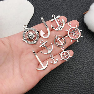 Accessoires de bijoux DIY, matériel artisanal, bracelet rétro avec pendentif ancre et gouvernail, commerce extérieur transfrontalier, vente chaude, système marin - Product Image 3