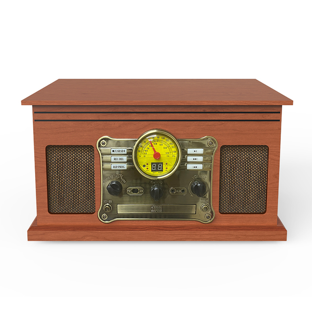 AUDMIC Bluetooth Turntable Vintage Vinyl Records DAB Radio Wood Table Built-in Speakers Nostalgia All-in-one Turntable Player