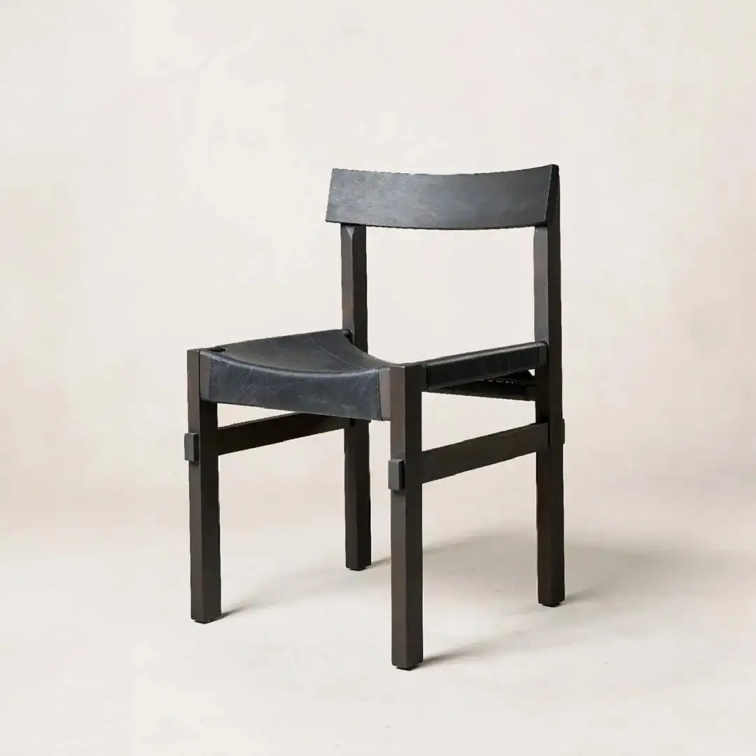 Винтажный деревенский черный обеденный стул из массива дерева, современные стулья из ротанга с акцентом для столовой