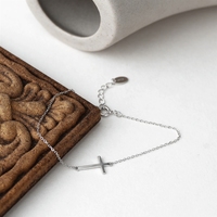 Bracelet croix Bowei en argent sterling S925, bijoux de luxe abordables, style européen sophistiqué