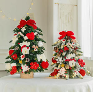 Décoration de Noël miniature de style nordique, arbre de Noël floqué, <span class=keywords><strong>ornement</strong></span> de Noël en feutre, ensemble d'arbres enneigés, <span class=keywords><strong>sapin</strong></span> de Noël - Product Image 2