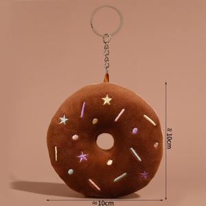 CHENXI Porte-clés en peluche de coton créatif personnalisé, en forme de croissant, de pain roulé ou de beignets au fromage simulés, jouet et breloque - Product Image 4
