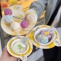 Support en papier pour mini-cornets de crème glacée, plateau anti-goutte, logo personnalisé