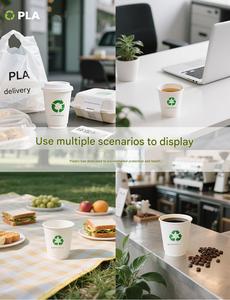 Gobelet à café en papier biodégradable en amidon de maïs PLA, écologique, avec logo personnalisé, 8OZ, 10OZ, 12OZ, 16OZ, 22OZ - Product Image 5