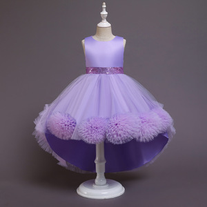 Último Modelo 2026 Vestido de Princesa con Cola de Flores para Niñas, Vestido Esponjoso Personalizado al por Mayor para Espectáculos de Piano Infantiles - Product Image 6