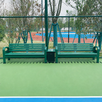Banc de tennis d'extérieur personnalisé avec logo couleur OEM/ODM pour terrains de sport, avec dossier et protection solaire pour joueurs