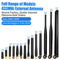 Antenne pliable en caoutchouc à gain élevé 433 MHz, connecteur mâle S-MA, module sans fil omnidirectionnel vertical pour la sécurité domestique intelligente