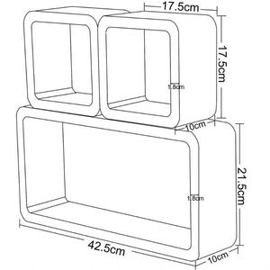 Le salon décoré trois pièces ensembles d'étagère <span class=keywords><strong>cube</strong></span> murale carrée et <span class=keywords><strong>rectangulaire</strong></span> - Product Image 2