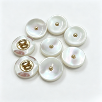 Boutons en coquille naturelle écologiques avec crochet métallique, logo personnalisé, boutons en coquille polis pour chemises, accessoires de vêtements pour enfants