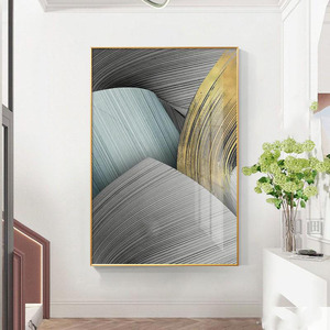 Lussuoso Quadro in Porcellana con Marmo Blu e Oro, Arte Astratta con Diamanti, <span class=keywords><strong>Pittura</strong></span> Lucida per Soggiorno e Camera da Letto - Product Image 5