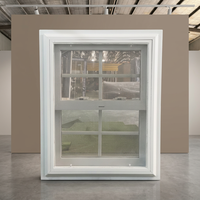 Ventana Corredera Vertical de Vinilo UPVC Insonorizada y Fácil de Limpiar, Ventanas de Doble Hoja de Vinilo con Rejillas