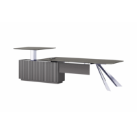 Poste de travail commercial modulaire de luxe simplifié, bureau de direction réglable avec pieds en acier découpés au laser