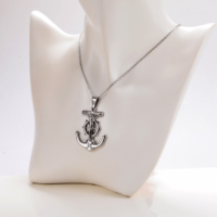 Pendentif Ancre et Leme de Bateau Pirate Rétro en Acier Inoxydable Plaqué Or 18K Étanche, Style Nordique Viking, Sertissage Bezel, pour Hommes YIQI