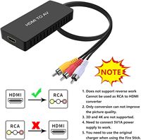 AV için HDMI RCA dönüştürücü için Apple Android TV kutuları için uyumlu Roku yangın sopa destekler PAL/NTSC-eski tv'ler için ayırıcılar dönüştürücüler