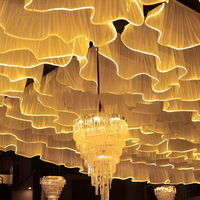 Rideau en voile de soie LED pour décoration de plafond, style moderne et luxueux pour mariage, fête, camping et ambiance de restaurant par Mank Wedding