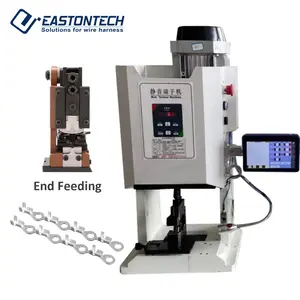 EW-5145+ Low Noise Mute Wire Cable Terminal Casting Crimping Crimper Machine with Horizontal Mold Crimp with CFM
