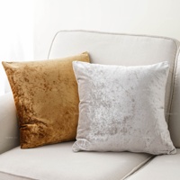 Taie d'oreiller décorative solide en velours étincelant Housse de coussin carrée à paillettes dorées douces Taie d'oreiller