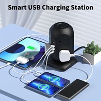 Harga terbaik stopkontak portabel Extender dengan 8 outlet 4 port USB 10A nilai arus Multi soket Plug jaringan SDK