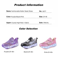 Chaussures à roulettes lumineuses réglables pour enfants et adultes, à chargement USB, avec tige en coton et doublure en maille, en coton robuste – Meilleures ventes