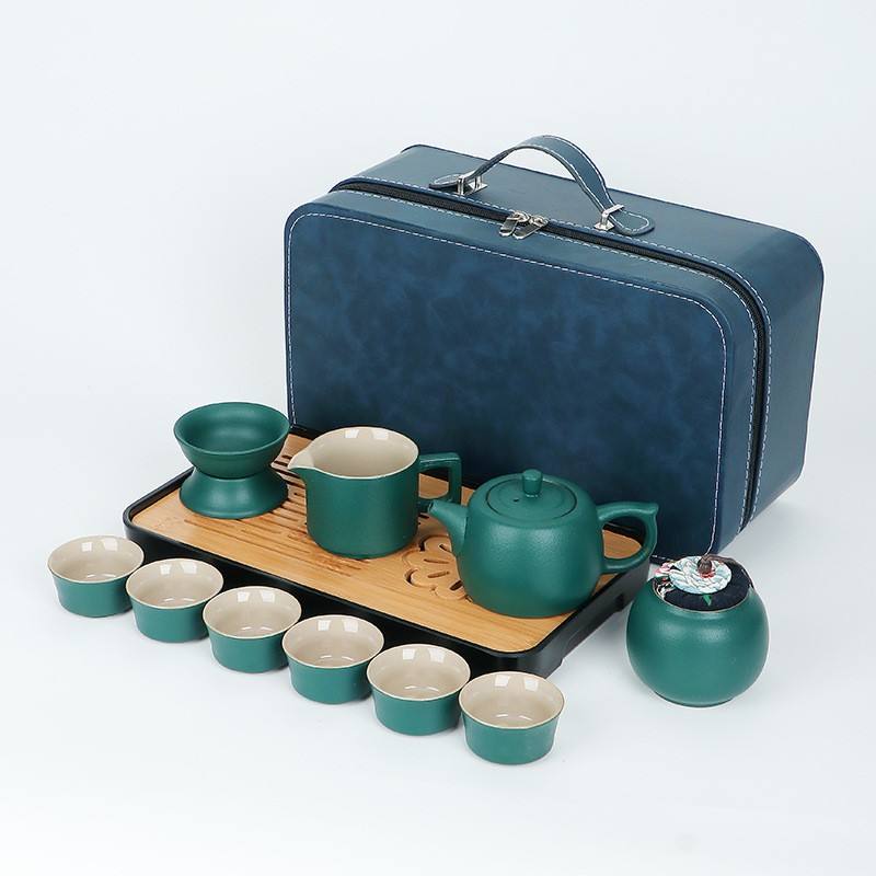 Deep water green/well orchid pot tea set set