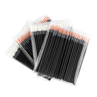 Pinceau à eyeliner jetable en fibre avec manche en plastique, applicateur de maquillage jetable pour eyeliner