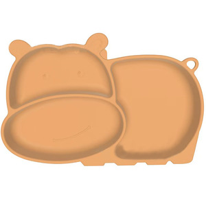 Bol d'alimentation divisé en silicone pour enfants, avec base à ventouse, pour bébés de 0 à 12 mois, motif animal, type plat en arc - Product Image 4