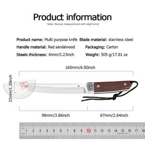 Cuchillo de Supervivencia Personalizable de Acero Inoxidable, Hoja Fija para Exteriores, Grado DIY, Mango de Madera de Sándalo Rojo, Grosor de 6 mm, HK KT021 1 - Product Image 2