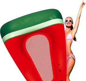 เก้าอี้ลอยน้ำเป่าลม PVC ลายแตงโม พร้อมตาข่ายสำหรับผู้ใหญ่ ใช้สำหรับพักผ่อนในน้ำช่วงฤดูร้อน - Product Image 1