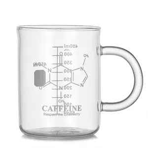 450ml 대용량 우유 아침 식사 컵 내열 유리 커피 졸업 측정 컵 사용자 정의 로고