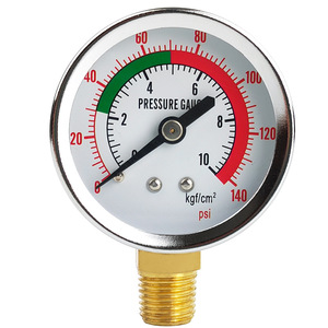 Jinen Radial Pressure <b>Gauge</b> Y-50 10kg 140psi Metal Shell With <b>Threaded</b> Connection - Product Image 5