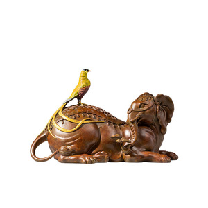 Copper Art Workshop Auspicious <b>Elephant</b> Brass Ornament Feng Shui Living Room Decoration - Product Image 1
