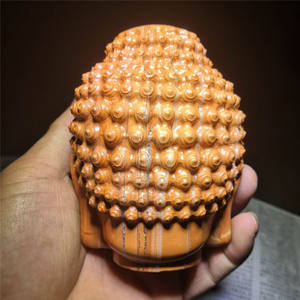 En gros naturel de guérison en pierre de cristal sculpté statue tête de bouddha en cristal de quartz sculpture sculpture de tête De Bouddha pour la décoration - Product Image 3