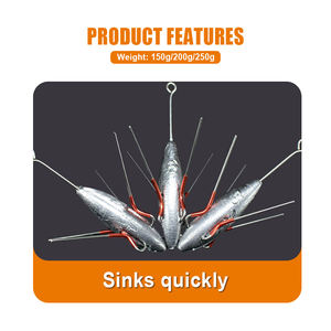 Plomada de Pesca HOWELL de 150g 200g 250g para Pesca de <span class=keywords><strong>Surfcasting</strong></span>, Plomada de Plomo Resistente al Desgaste para Pesca en Todo Tipo de Agua, Peso de Pesca Sputnik de Cola Larga - Product Image 4