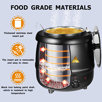 YITIAN Chauffe-plat électrique professionnel 10L en acier inoxydable pour soupes et plats chauds, idéal pour buffets et hôtels (fer noir ou plastique)