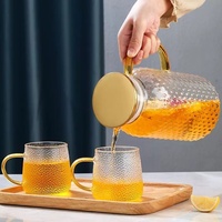 Verre à haute teneur en borosilicate grande capacité théière bouilloire à eau froide pichet à eau résistant à la chaleur pour usage domestique cadeaux en gros
