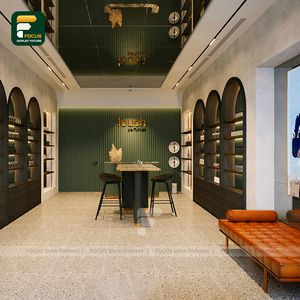 Luxury Perfume <b>Display</b> Cabinet Arched Wall Shelf Backlit Showcase Modern Retail Furniture Custom Fragrance Store Fixture Design - Product Image 5