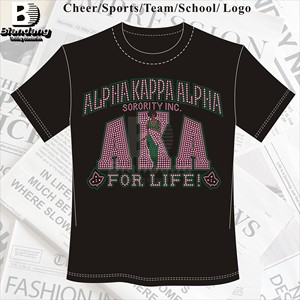 Lớn Giảm Giá Hy Lạp Aka Sorority Sắt Trên Chuyển Thiết Kế Tùy Chỉnh Rhinestone Cổ Vũ Nhiệt Báo Chí Sắt Trên Chuyển Cho T-Shirts - Product Image 1