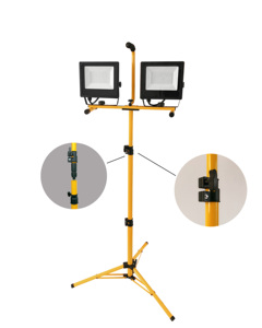 Nouvelle lampe de travail LED extérieure à double tête 60W haute puissance, à intensité variable sans électrode, avec support triangulaire WD-210601 - Product Image 1
