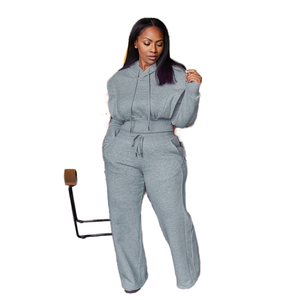 LM8F362 Conjunto Deportivo Casual de Dos Piezas para Mujer, con Capucha y Cordones, Pantalón Ancho, Tejido Sólido, Transpirable, Antiestático y Ecológico - Product Image 1