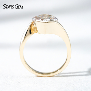 แหวนเพชรทรงแอสเชอร์ 4 กะรัต ทองคำขาว 14k จาก Starsgem ประดับเพชรเพาะเลี้ยงเจ็ดเม็ด ดีไซน์แบบ Eternity Solitaire - Product Image 5