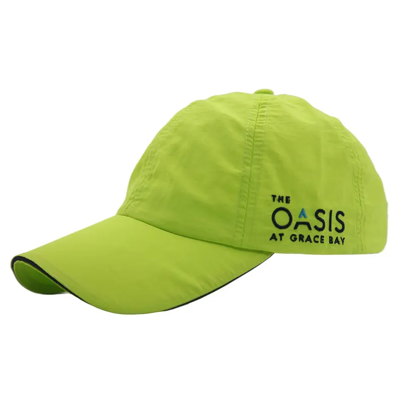 Custom Mens and Womens Outdoor Lightweight Nylon Taslon Quick Dry Sports Golf Tennis Fishing Running Caps and Hats